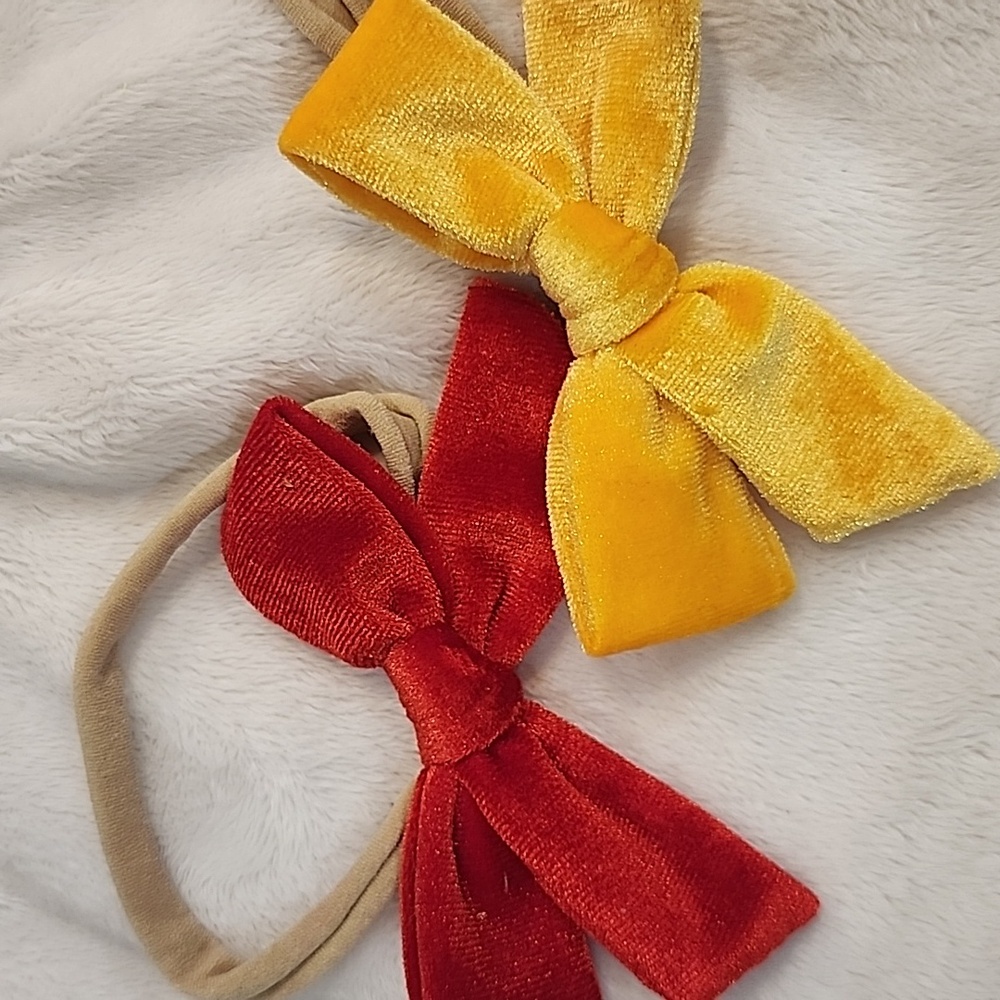 💛❤️Set of 2 velvet bows on headbands